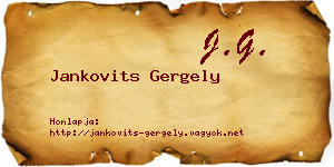Jankovits Gergely névjegykártya